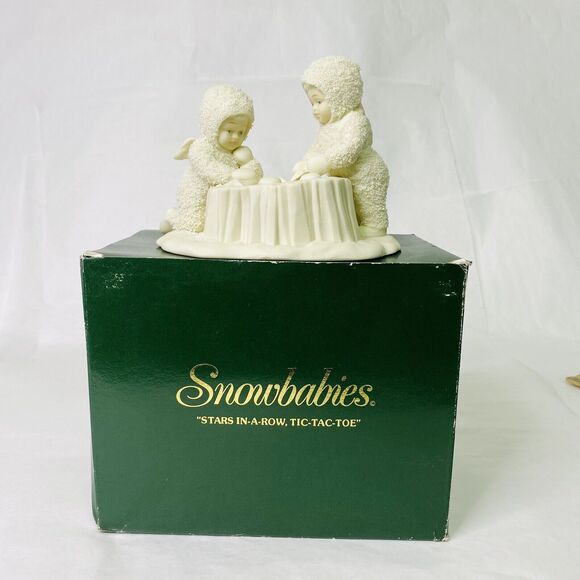 Department 56 Snowbabies "Stars In-A-Row Tic-Tac-Toe" Figurine Statue Retired - Picture 2 of 13